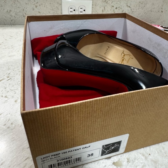 Christian Louboutin Lady Peep 150 Patent Leather Pumps – Size 38 - Picture 3 of 8